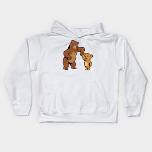 Father and son make fistbump - bear Kids Hoodie